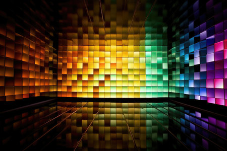 abstract colorful background with some smooth lines in it (3d render)の素材