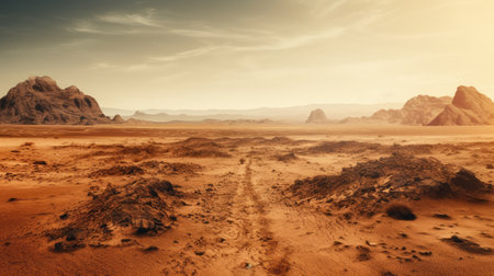 Landscape of the Sahara desert in Morocco. Africa. Vintage filter.の素材