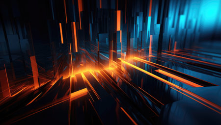 3D rendering of abstract technology concept background. Hi-tech circuit boardの素材