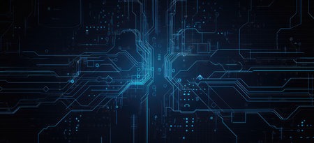 Abstract technology background with circuit board. Technology concept. Vector illustration.の素材