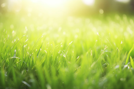Green grass in sunlight. Natural background. Close-up. Nature.の素材