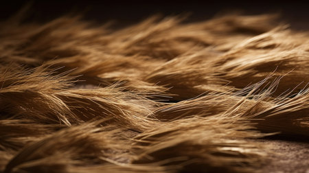 Close-up of brown fluffy fur as background. Shallow depth of field.の素材