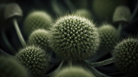 Close up of cactus in the garden. Selective focus.の素材