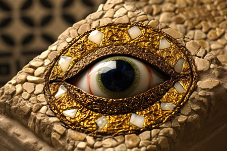 Close-up of the eye of a crocodile, Thailand.の素材