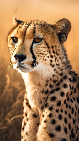 Cheetah portrait in the Okavango Delta, Botswana.の素材