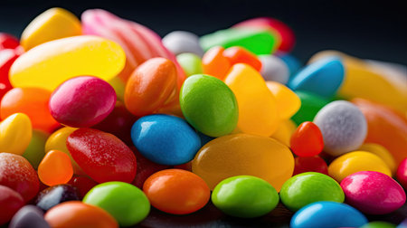 Colorful candies on a dark background. Selective focus.の素材