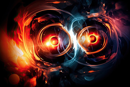 Abstract fire background, computer generated abstract background, 3D illustration.の素材
