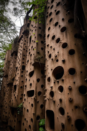 Climbing wall in the jungle of Borneo, Malaysiaの素材