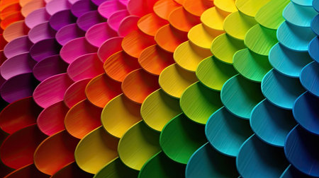 colorful background of many colored paper sheets, close-up shotの素材