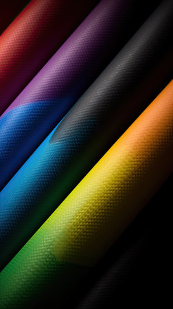 Multicolored carbon fiber close-up macro photo. Background textureの素材