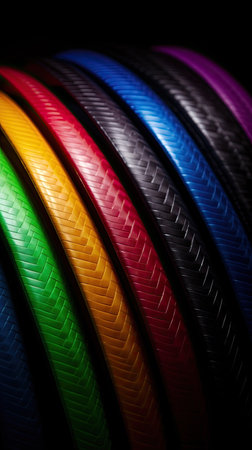 Colorful carbon fiber close-up macro photography with shallow depth of fieldの素材
