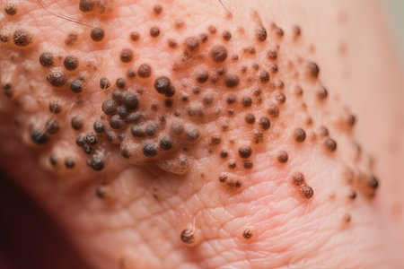 close-up of human skin with spots on the skin. macroの素材