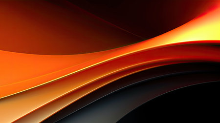 abstract background with smooth lines in orange and black colors, illustrationの素材
