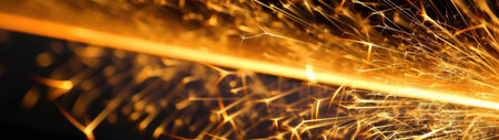 welding sparks close-up, abstract background, copy spaceの素材