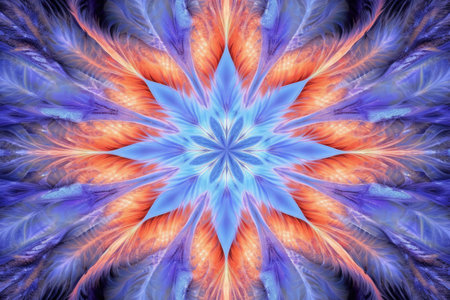 Abstract fractal. Fractal art background for creative design. Decoration for wallpaper, desktop, poster, cover booklet. Print for clothes, t-shirt. Creative illustration for designの素材