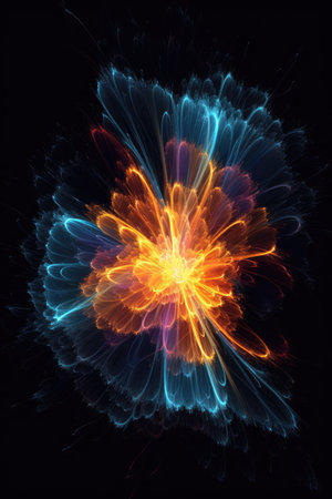 Abstract fractal. Fractal art background for creative design. Decoration for wallpaper, desktop, poster, cover booklet. Print for clothes, t-shirt. Creative illustration for designの素材