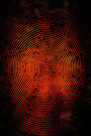 Abstract orange background with concentric lines and dots. Vector illustration.の素材