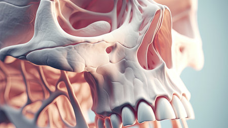 Human Skeleton Skull Anatomy For Medical Concept 3D Illustrationの素材