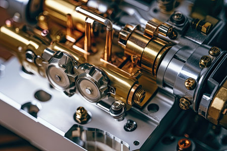 Close-up of a modern car engine. Modern car engine.の素材