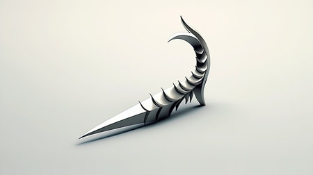 3D rendering of a metal dragon on a white background with shadowの素材