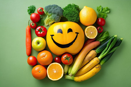 a group of fruits and vegetablesの素材