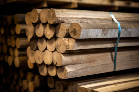 a stack of wood logsの素材