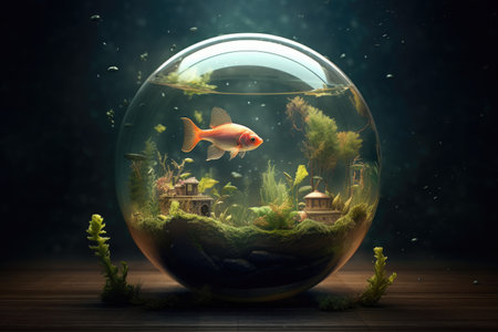 a fish in a bowlの素材