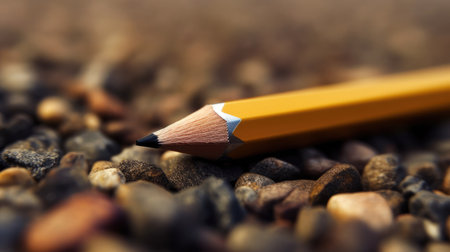 a pencil on the groundの素材