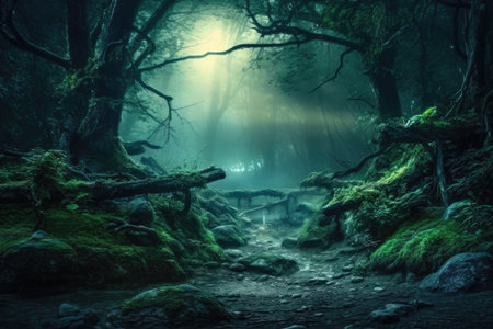 a path through a forestの素材