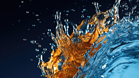 a close up of water splashの素材