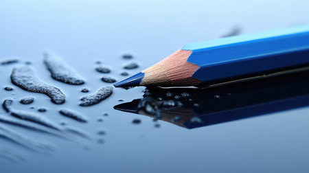 a blue pencil with a blue tipの素材