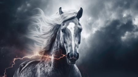 a horse with a lightning boltの素材