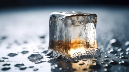 a close up of a ice cubeの素材