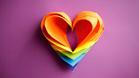 a rainbow colored heart shaped objectの素材