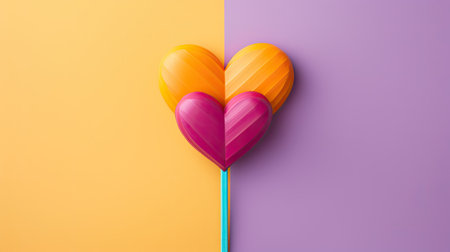 a heart shaped lollipops on a stickの素材