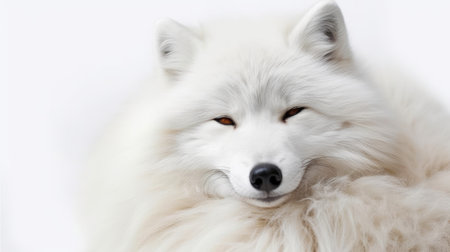 a white dog with brown eyesの素材