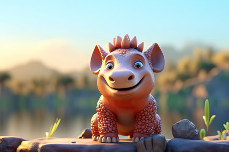 a cartoon character of a dinosaurの素材