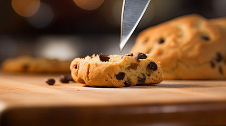 a close up of a cookieの素材