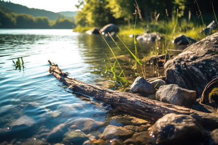 a log in the waterの素材
