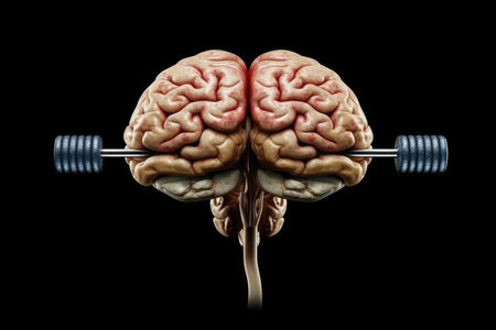 a close-up of a brainの素材