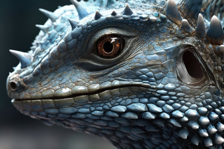 a close up of a lizard's faceの素材