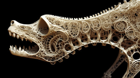 a white skull with intricate patternsの素材