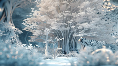 a white tree with many branchesの素材