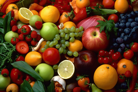 a pile of fruits and vegetablesの素材