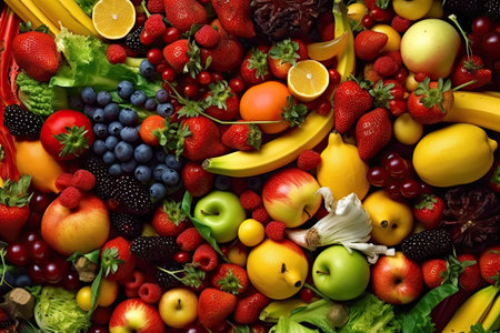 a large pile of fruitの素材