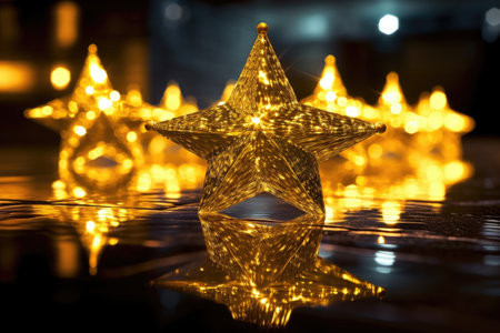 a star shaped object with lights on itの素材
