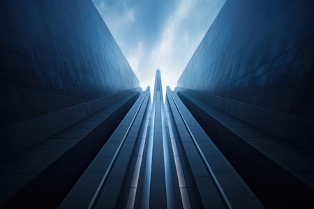 looking up view of a tall buildingの素材