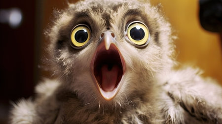 a close up of an owlの素材