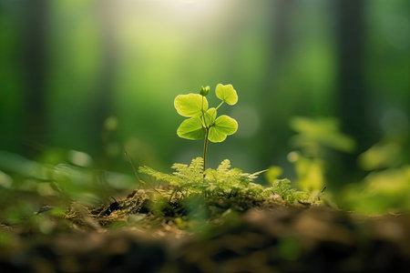 a plant growing out of the groundの素材