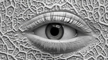 a close up of an eyeの素材